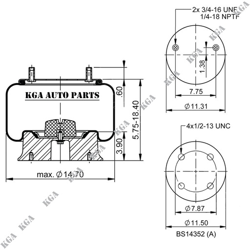 [410.M8050] 8050 Air Spring Steel Piston