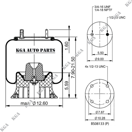[410.A9082] 9082 Air Spring Aluminum Piston