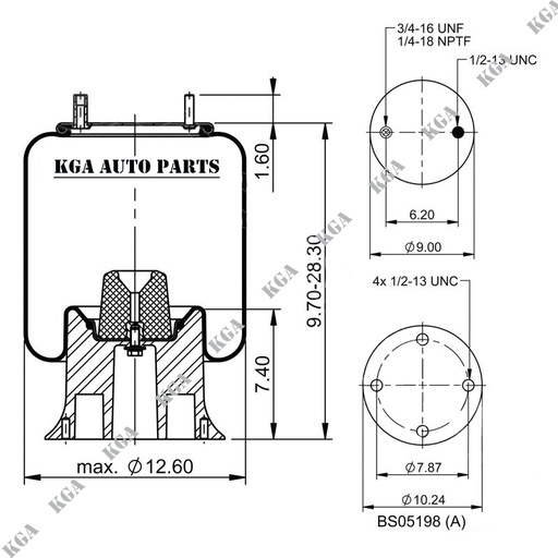 [410.P9321] 9321 Air Spring Plastic Piston