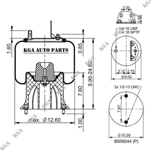 [410.P9501] 9501 Air Spring Plastic Piston