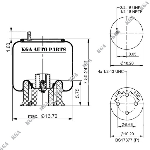 [410.P9580] 9580 Air Spring Plastic Piston
