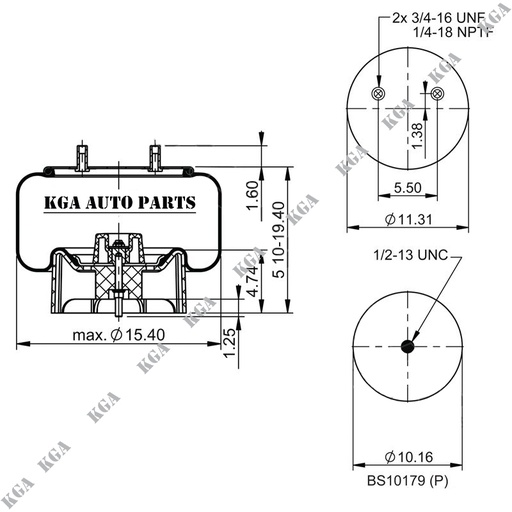 [410.P8774] 8774 Air Spring Plastic Piston