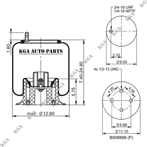 [410.P9265] 9265 Air Spring Plastic Piston