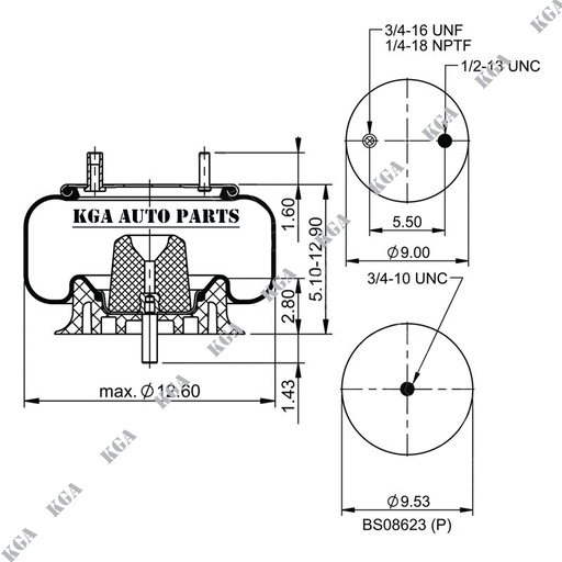 [410.P9039] 9039 Air Spring Plastic Piston