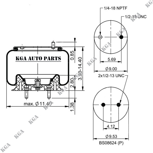 [410.P9616] 9616 Air Spring Plastic Piston